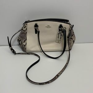 Coach snakeskin/ white purse